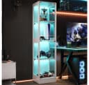 REDOM Vitrine Glas mit LED-Beleuchtung und Push-to-Open Tür Bild 3