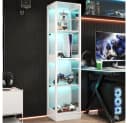 REDOM Vitrine Glas mit LED-Beleuchtung und Push-to-Open Tür Bild 5