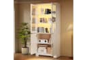 REDOM Vitrinenschrank Weiß mit Glastüren & LED Bild 2