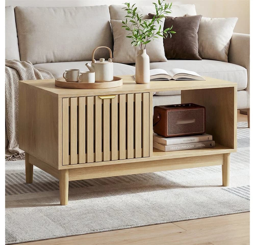 REDOM Couchtisch mit Stauraum Eiche Mid-Century - Bild 2