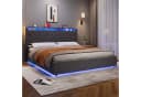 REDOM Polsterbett 180x200 Grau Metallrahmen Bettkasten LED USB Bild 2
