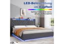 REDOM Polsterbett 180x200 Grau Metallrahmen Bettkasten LED USB Bild 4