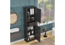 REDOM Hochschrank Bad Schwarz mit gerillten Fronten Bild 4