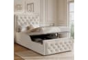 REDOM Polsterbett Beige Samt mit Bettkasten Bild 3