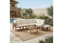 REDOM Gartenlounge-Set 7-tlg. Beige & Holzoptik Modular Bild 1