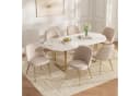 REDOM Esszimmerstuhl 2er-Set Beige Gold Samt Metall Bild 2