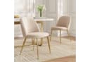 REDOM Esszimmerstuhl 2er-Set Beige Gold Samt Metall Bild 3