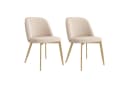 REDOM Esszimmerstuhl 2er-Set Beige Gold Samt Metall Bild 4