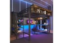 REDOM Hochbett mit Schreibtisch & LED Braun-Schwarz Bild 1