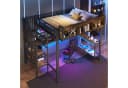 REDOM Hochbett mit Schreibtisch & LED Braun-Schwarz Bild 3