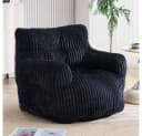 REDOM Sitzsack Bodensofa Schwarz Cord-Stoff Memory-Schaum Bild 2