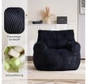 REDOM Sitzsack Bodensofa Schwarz Cord-Stoff Memory-Schaum Bild 3