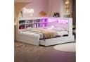 REDOM Stauraumbett mit USB, LED & Schubladen Weiß/Grau Bild 5
