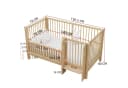 REDOM Multifunktionales Babybett aus Holz mit klappbarem Geländer Bild 1