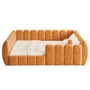 REDOM Polsterbett Kinder-Bodenbett Samtbezug Orange Bild 4