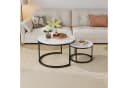 REDOM Nesting Couchtisch 2-tlg. Marmoroptik Schwarz Stahl Bild 1