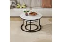 REDOM Nesting Couchtisch 2-tlg. Marmoroptik Schwarz Stahl Bild 3