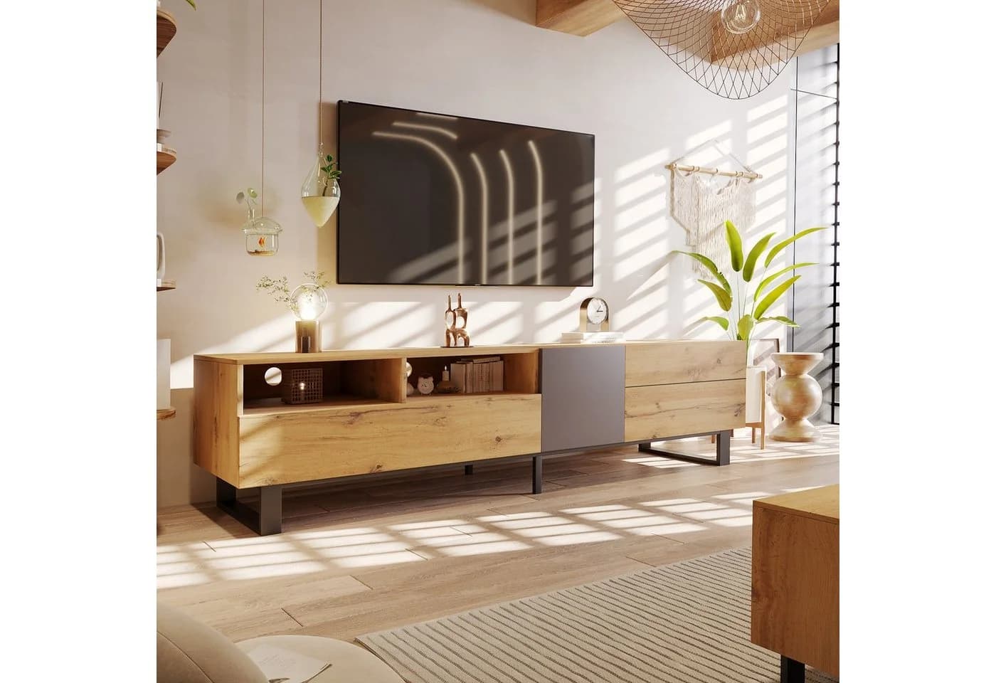 HAUSS SPOLE TV-Schrank 180 cm Holzfarbe Schwarz