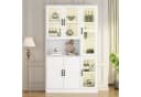 HAUSS SPOLE Vitrine 120 x 40 x 200cm mit LED-Licht und Türen für Wohnzimmer Weiß Bild 2