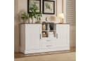 HAUSS SPOLE Sideboard 140 cm Weiß/Braun mit Soft-Close Bild 1