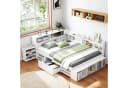 HAUSS SPOLE Holzbett 140x200 mit Schubladen, Regal & Stauschrank Weiß Bild 2