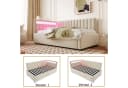 HAUSS SPOLE Schlafsofa 90x200 Samt Beige mit LED & Stauraum Bild 3