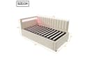 HAUSS SPOLE Schlafsofa 90x200 Samt Beige mit LED & Stauraum Bild 5