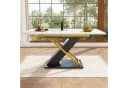 HAUSS SPOLE Esstisch Ausziehtisch 120-160×80cm Marmormuster Goldene Kreuzbeine Bild 1