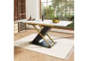 HAUSS SPOLE Esstisch Ausziehtisch 120-160×80cm Marmormuster Goldene Kreuzbeine Bild 2