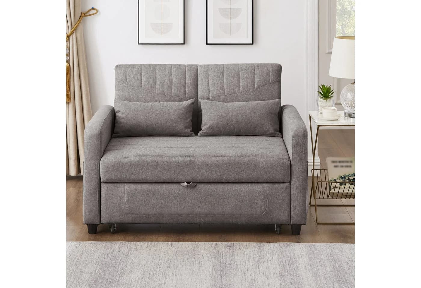 HAUSS SPOLE Schlafsofa Grau Zweisitzer mit Schlaffunktion