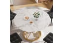 HAUSS SPOLE Runder Esstisch Gold MDF Marmorimitat Bild 1
