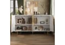 HAUSS SPOLE Sideboard Weiß Geometrisches Design Goldene Akzente Bild 1