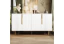 HAUSS SPOLE Sideboard Weiß Geometrisches Design Goldene Akzente Bild 3