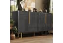 HAUSS SPOLE Sideboard Schwarz Geometrisches Design Goldene Akzente Bild 2