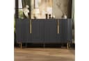 HAUSS SPOLE Sideboard Schwarz Geometrisches Design Goldene Akzente Bild 3