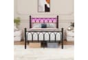 HAUSS SPOLE Metallbett 120x200 Schwarz/Weiß mit USB & LED Bild 1