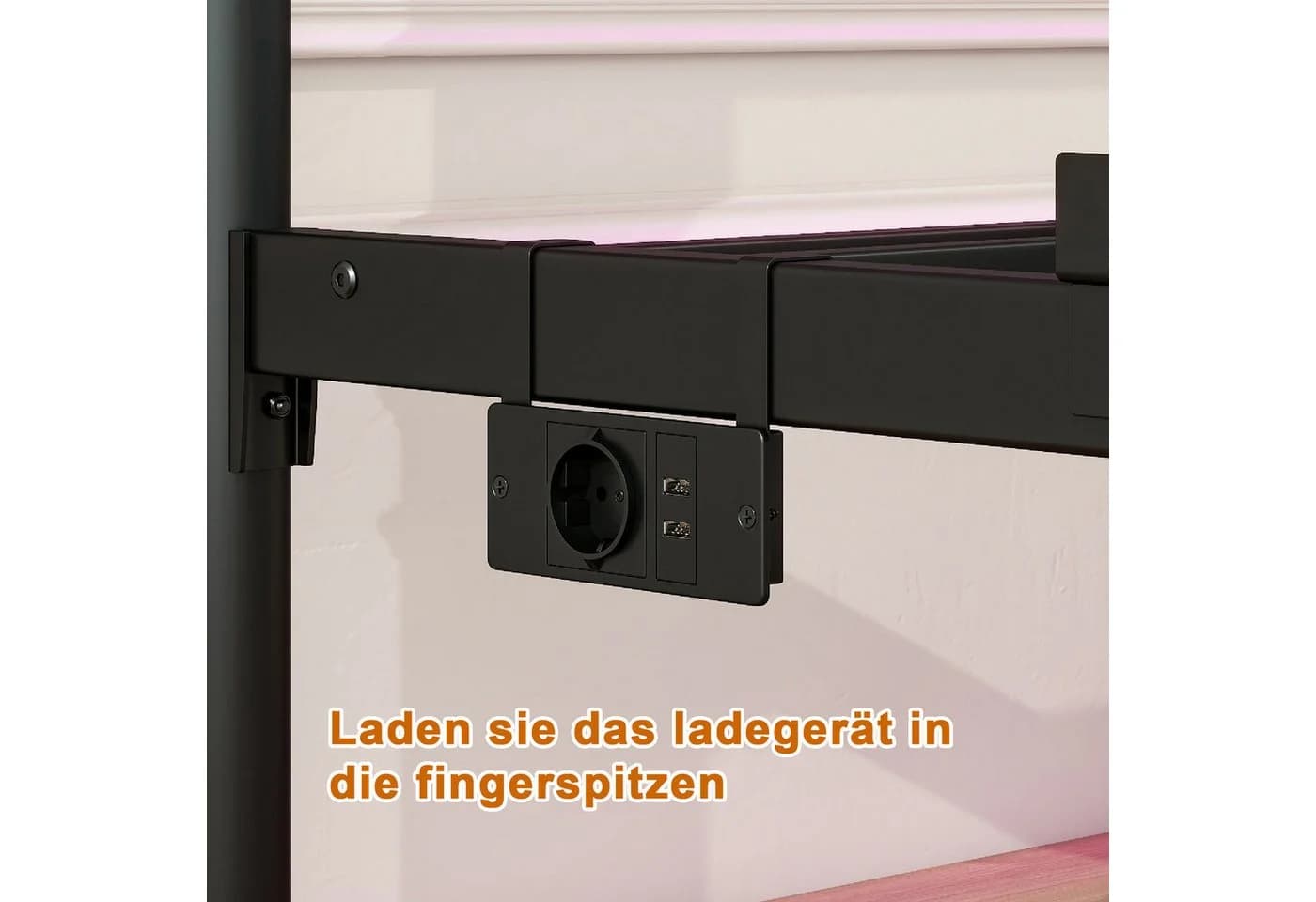 HAUSS SPOLE Metallbett 120x200 Schwarz/Weiß mit USB & LED - Bild 5