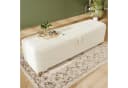 Elegante Bettbank aus Cordstoff und Holz in Beige Bild 3