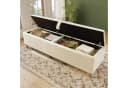 Elegante Bettbank aus Cordstoff und Holz in Beige Bild 4