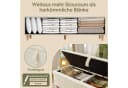 Elegante Bettbank aus Cordstoff und Holz in Beige Bild 5
