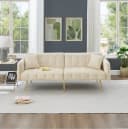 HAUSS SPOLE Schlafsofa Beige mit verstellbarer Rückenlehne und Armlehnen Bild 1