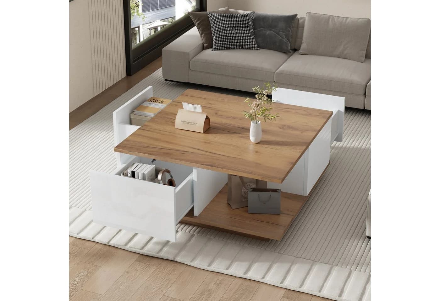HAUSS SPOLE Couchtisch mit Schubladen Hochglanz-Sofatisch Wohnzimmertisch - Bild 3