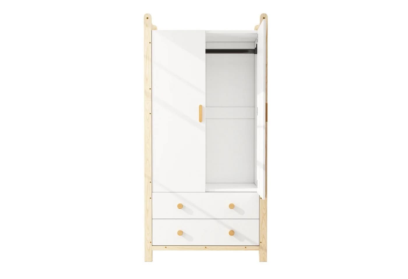 HAUSS SPOLE Kleiderschrank mit Schubladen und Kleiderstange Weiß - Bild 4