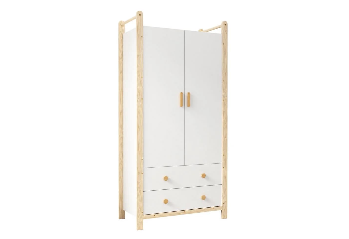 HAUSS SPOLE Kleiderschrank mit Schubladen und Kleiderstange Weiß - Bild 5