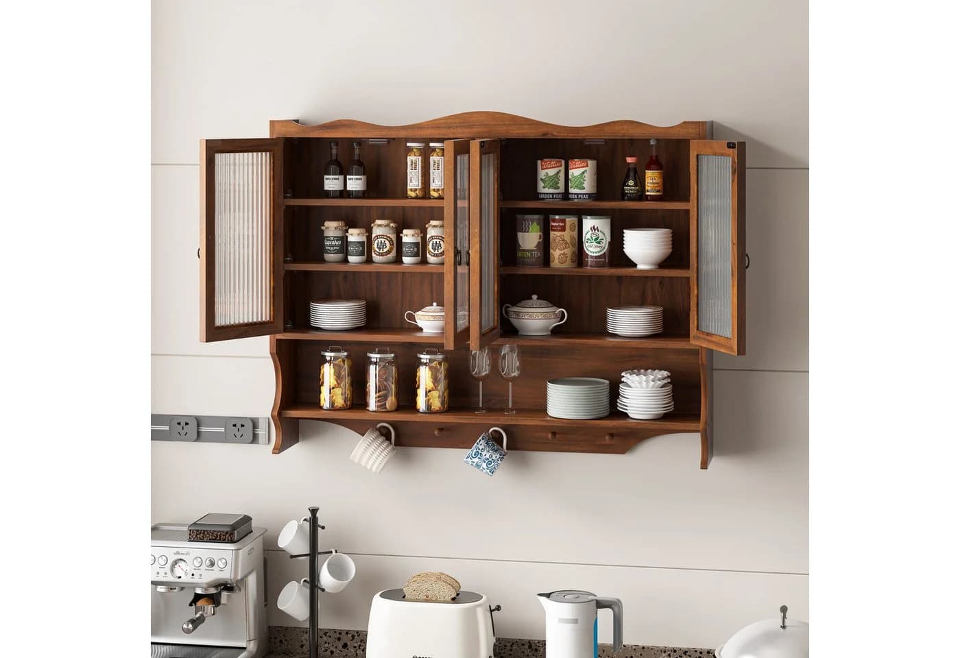 HAUSS SPOLE Hängeschrank 90cm Küchenschrank Badzimmerschrank Braun - Bild 2