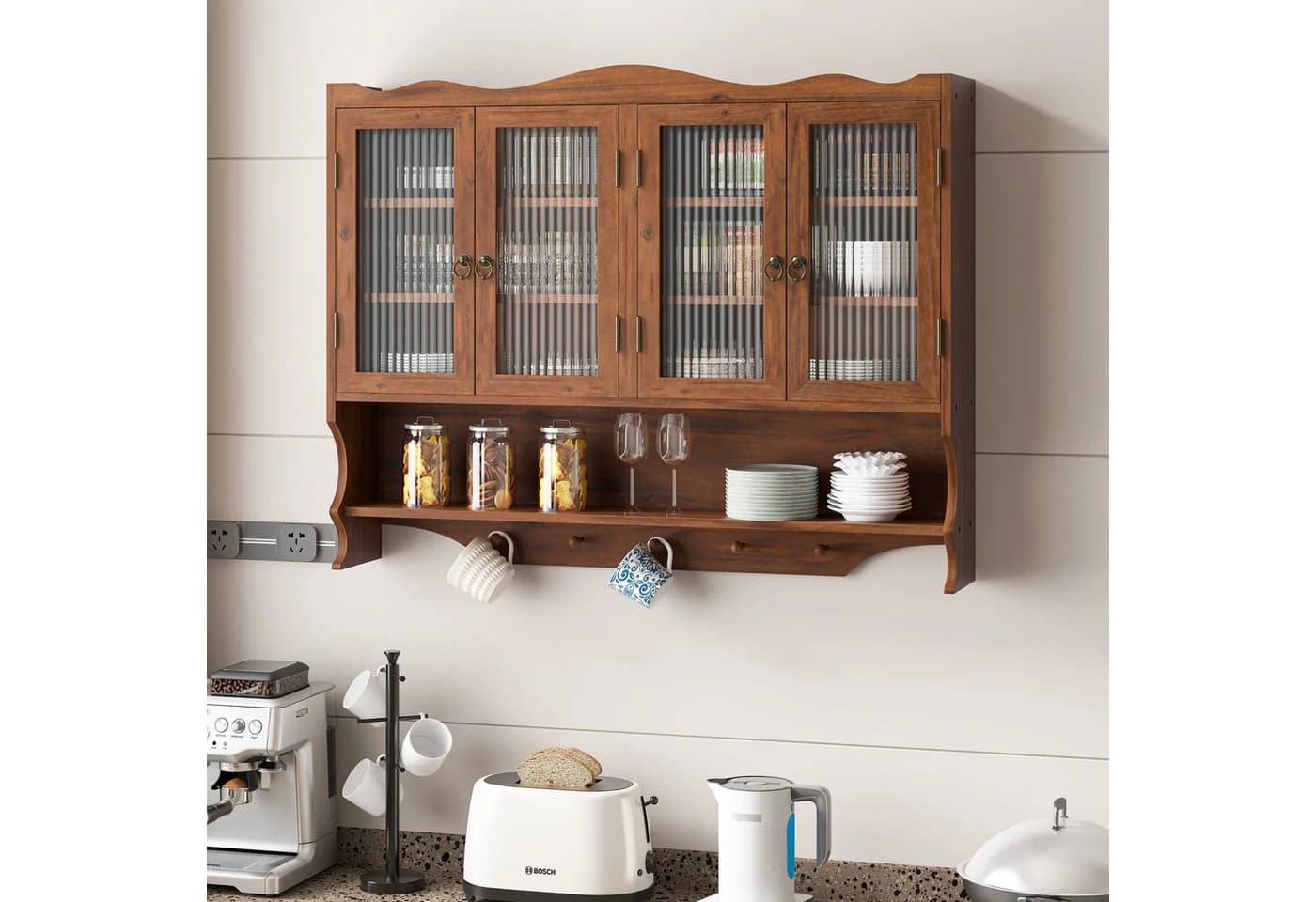 HAUSS SPOLE Hängeschrank 90cm Küchenschrank Badzimmerschrank Braun - Bild 3