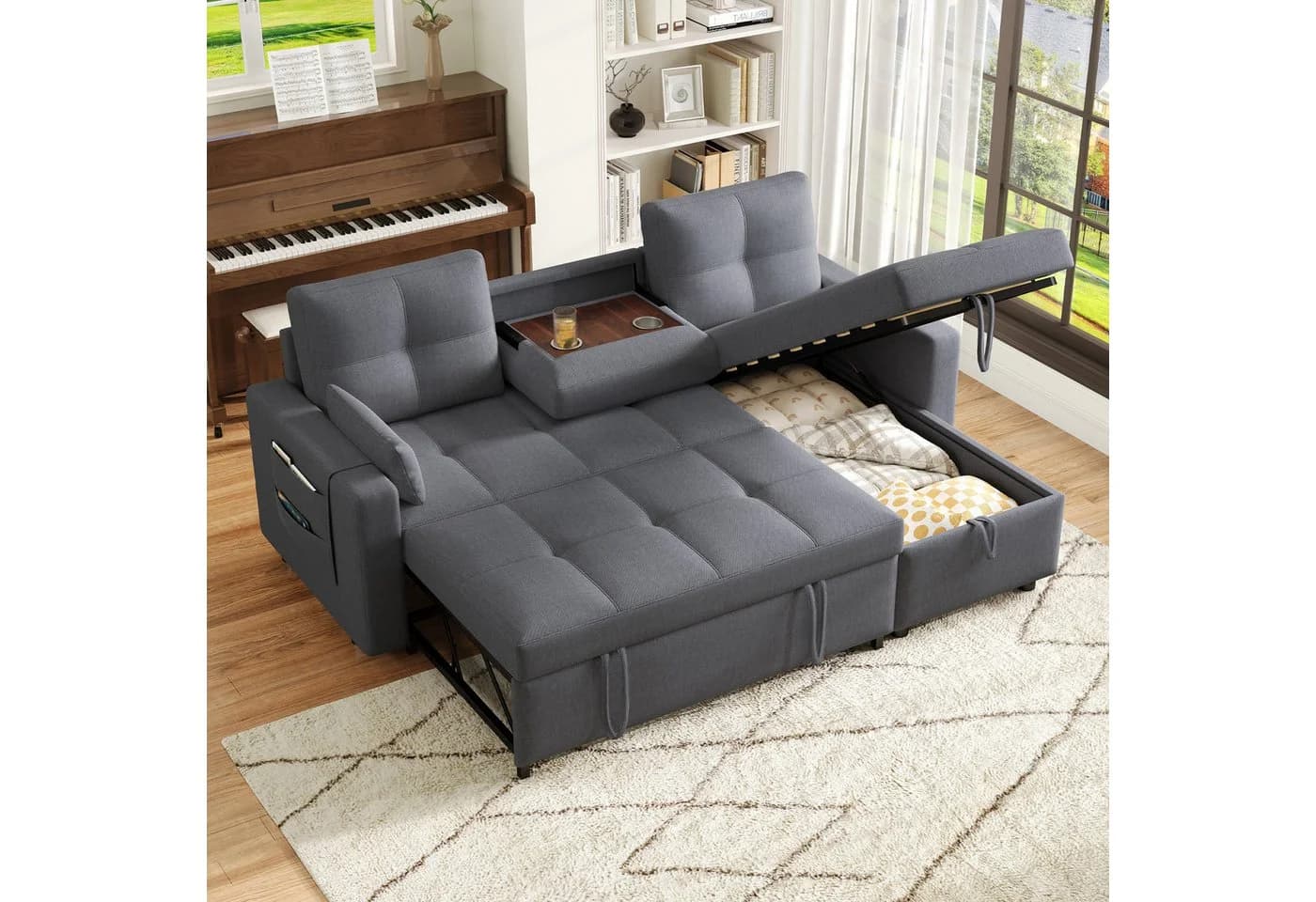 HAUSS SPOLE Schlafsofa mit Schlaffunktion Modernes L-Sofa mit Stauraum Ecksofa - Bild 2