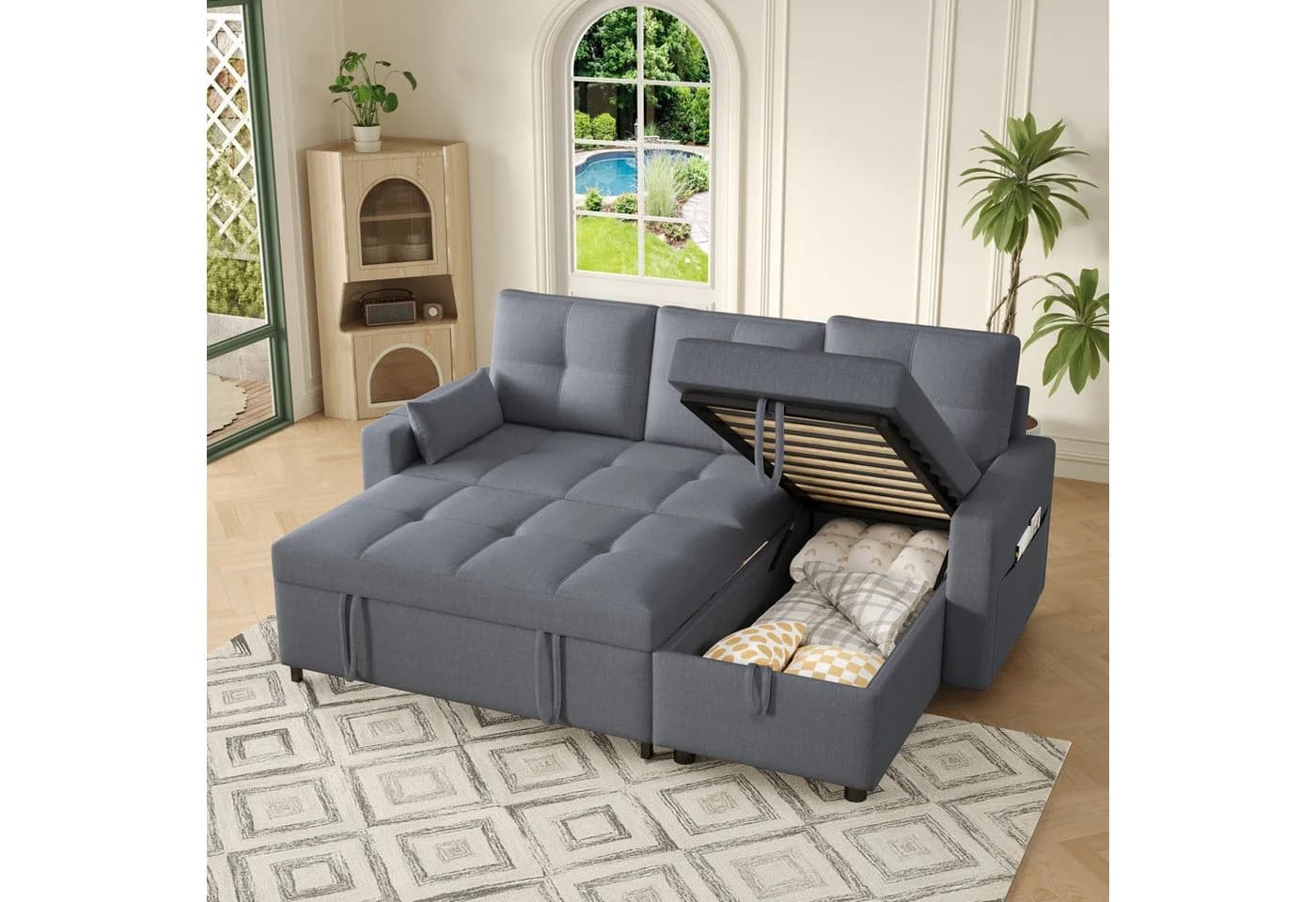 HAUSS SPOLE Schlafsofa mit Schlaffunktion Modernes L-Sofa mit Stauraum Ecksofa - Bild 3