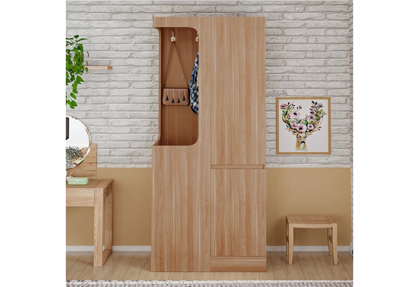 HAUSS SPOLE Kleiderschrank Weiß/Holz mit 4 Schubladen - Bild 3