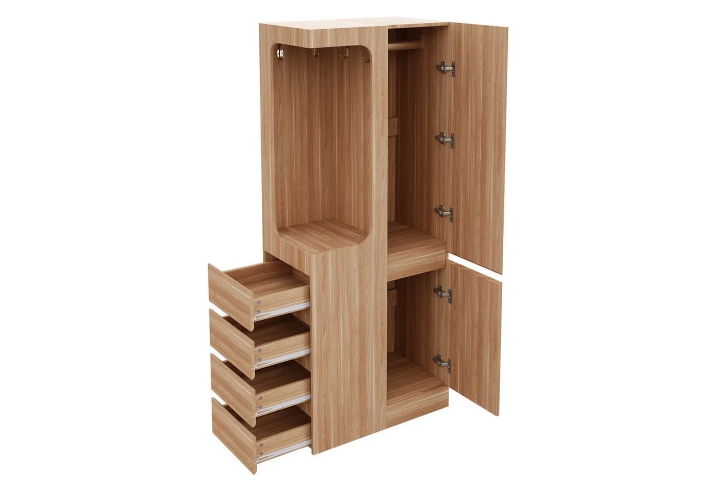 HAUSS SPOLE Kleiderschrank Weiß/Holz mit 4 Schubladen - Bild 5